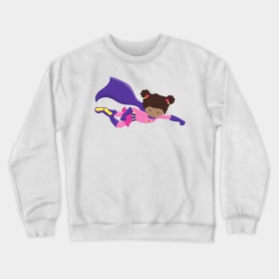 African American Girl, Cape, Superhero Girl Crewneck Sweatshirt